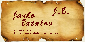 Janko Batalov vizit kartica